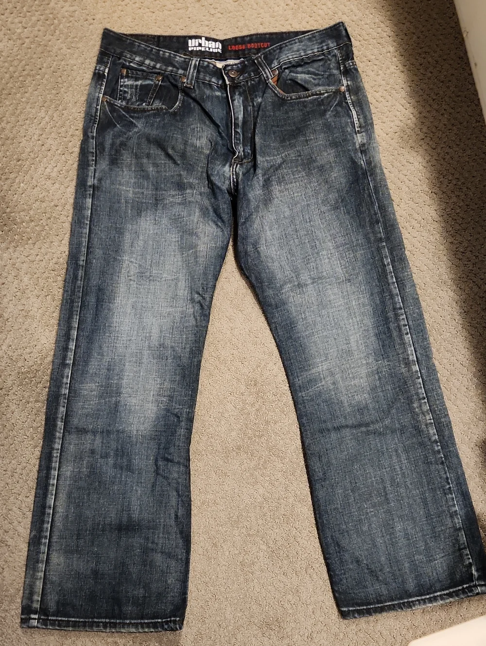 NEW* Urban Pipeline Men's Loose Bootcut Jeans - Dark Blue 36x30